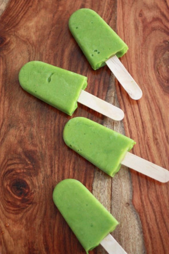 green popsicle, healthy popsicle, homemade popsicle
